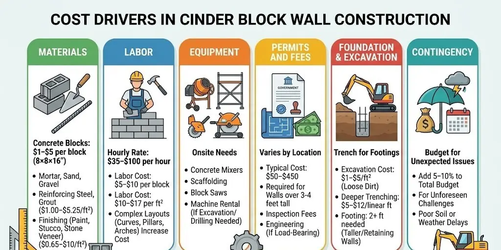 cinder block retaining wall